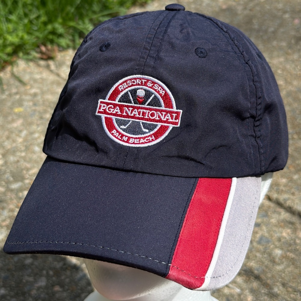PGA National Resort & Spa Palm Beach Golf Hat Navy Blue Seven Under Pukka Cap